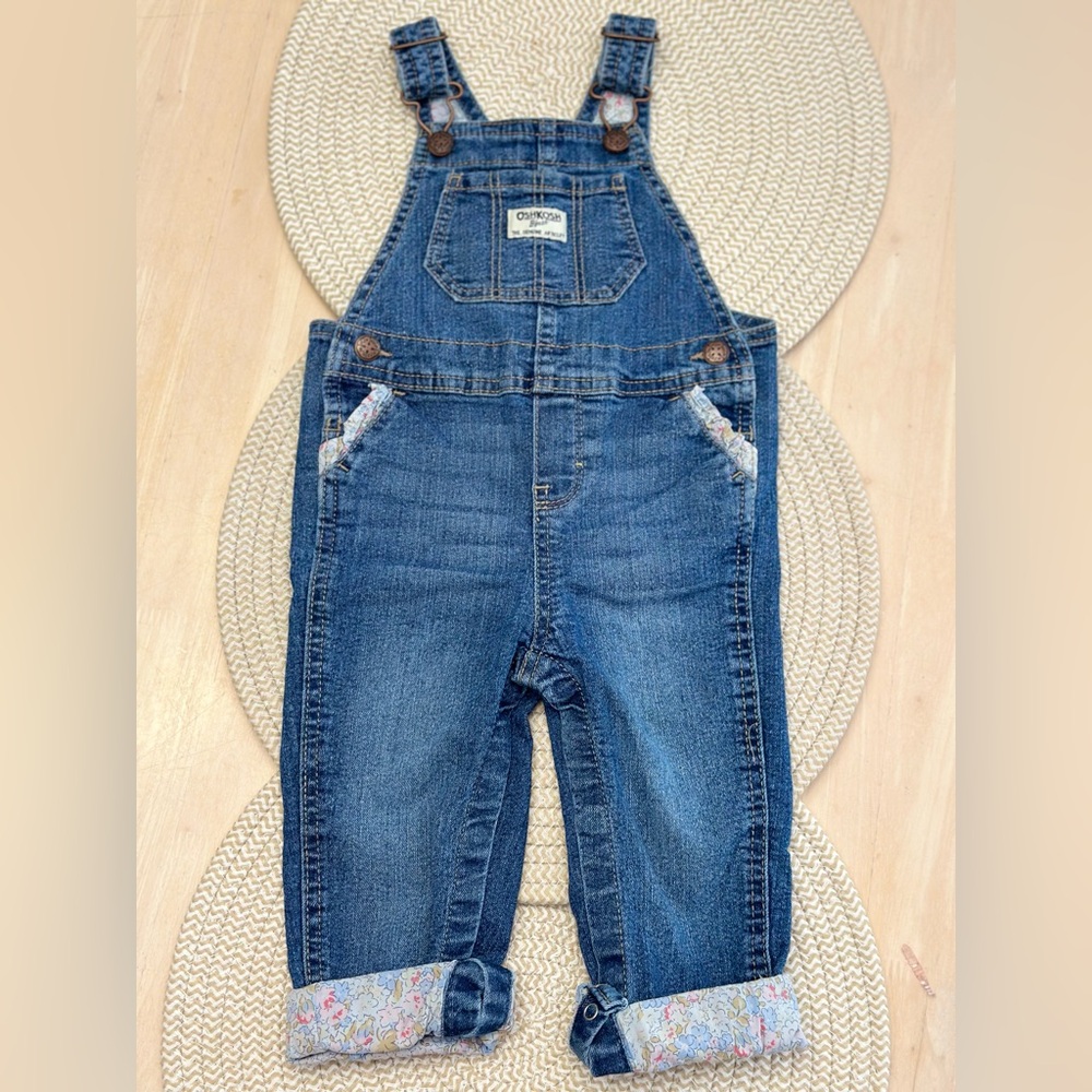 NEVER WORN OshKosh Overalls with Floral Trim